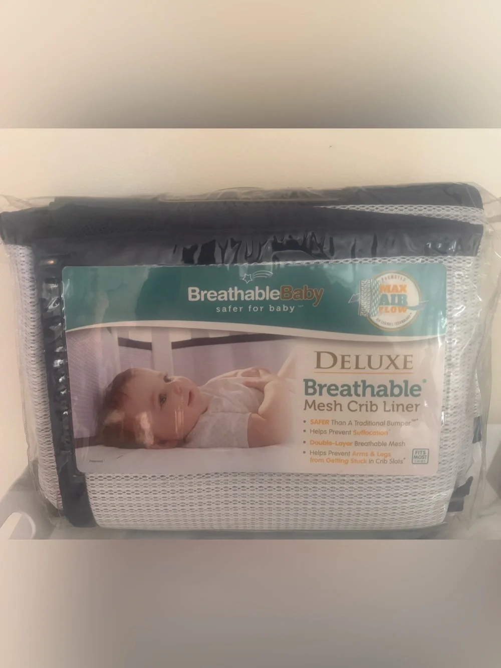 Deluxe Breathable Mesh Crib Liner - New